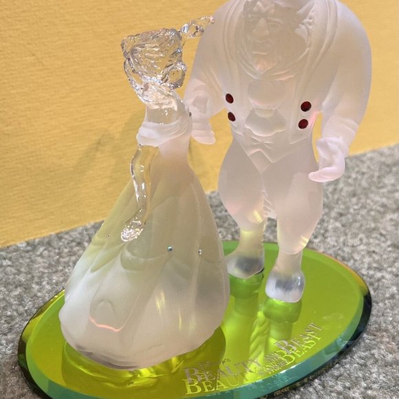 1998 Disney Parks Beauty the Beast Glass Figurine Arribas Crystal $225 Cost RARE - Picture 2 of 7